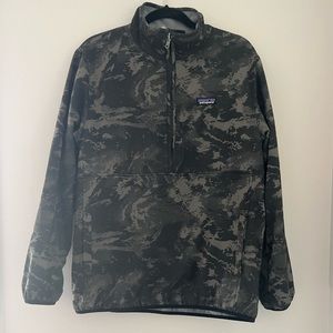 Men’s Patagonia Reversible Snap T Glissade Fleece Pullover Camo Sweater Medium